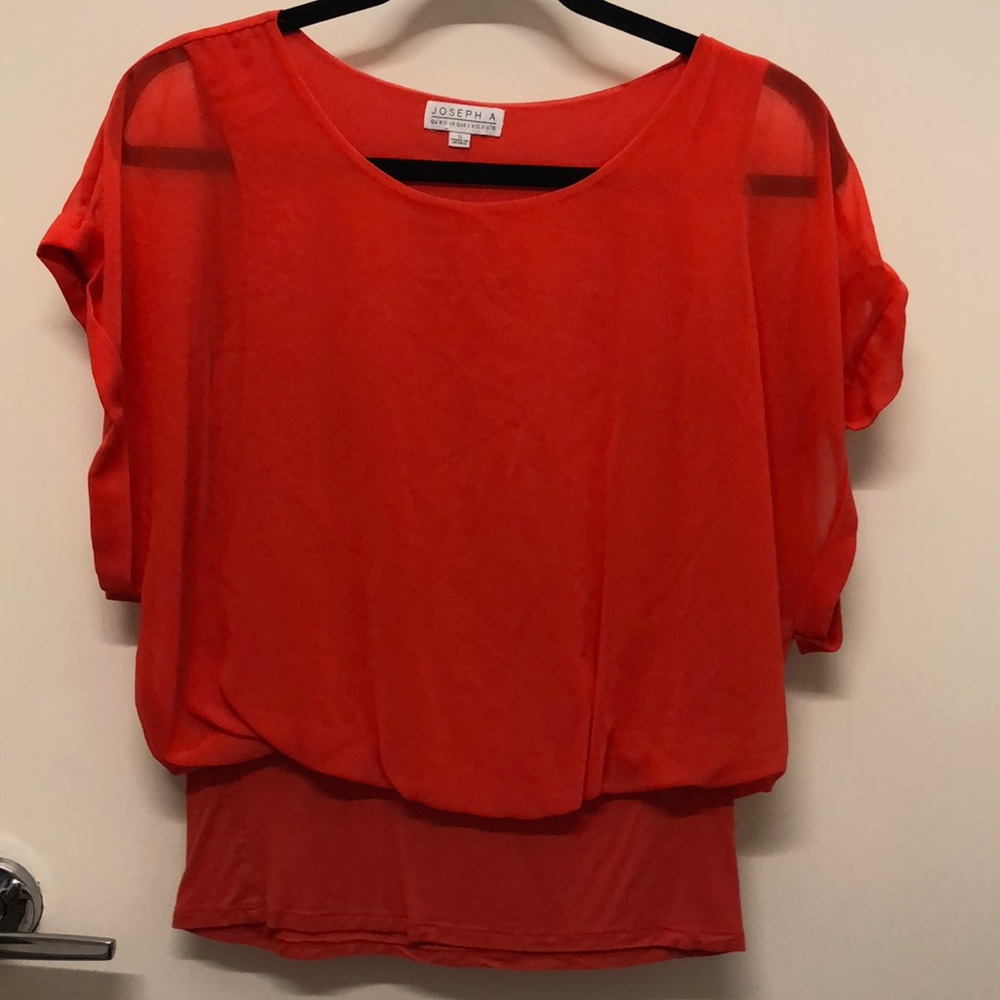 Orange flowy blouse